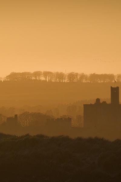 Warkworth Castle at Sunset